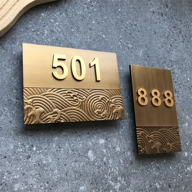 

Garden high-end house number, household custom outdoor aluminum alloy pure copper three-dimensional relief process sign