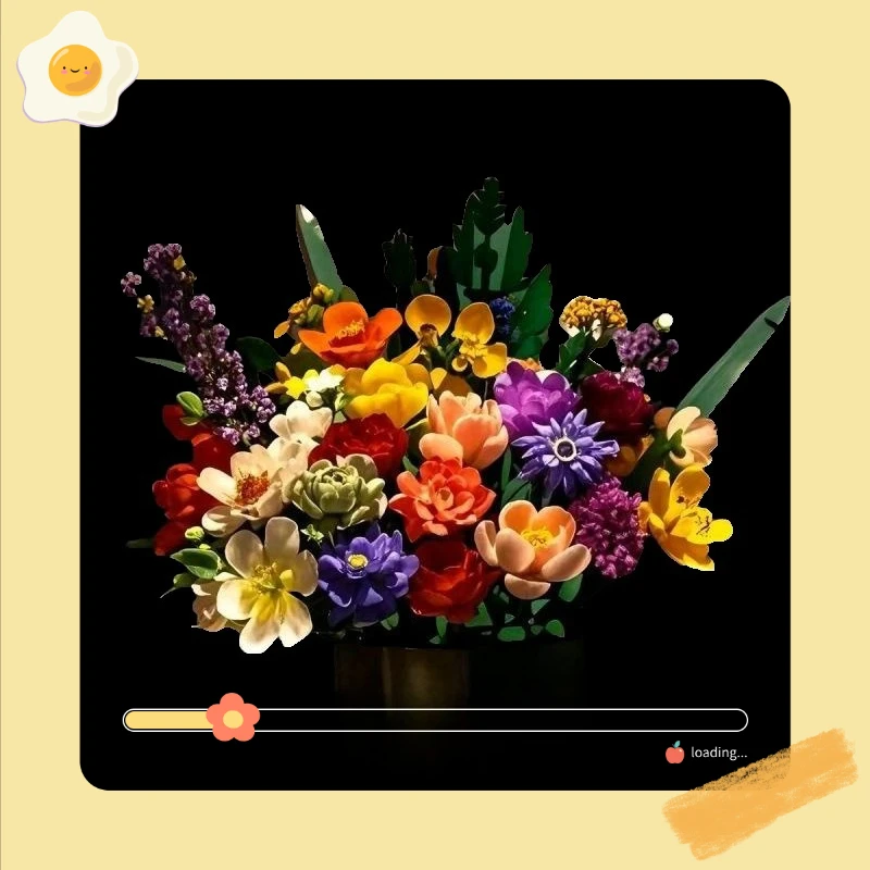 MOC 다양한 패션 꽃 꽃다발 꽃 빌딩 블록 세트 시뮬레이션 DIY 장미 인공 컬렉션 발렌타인 데이 소녀 선물