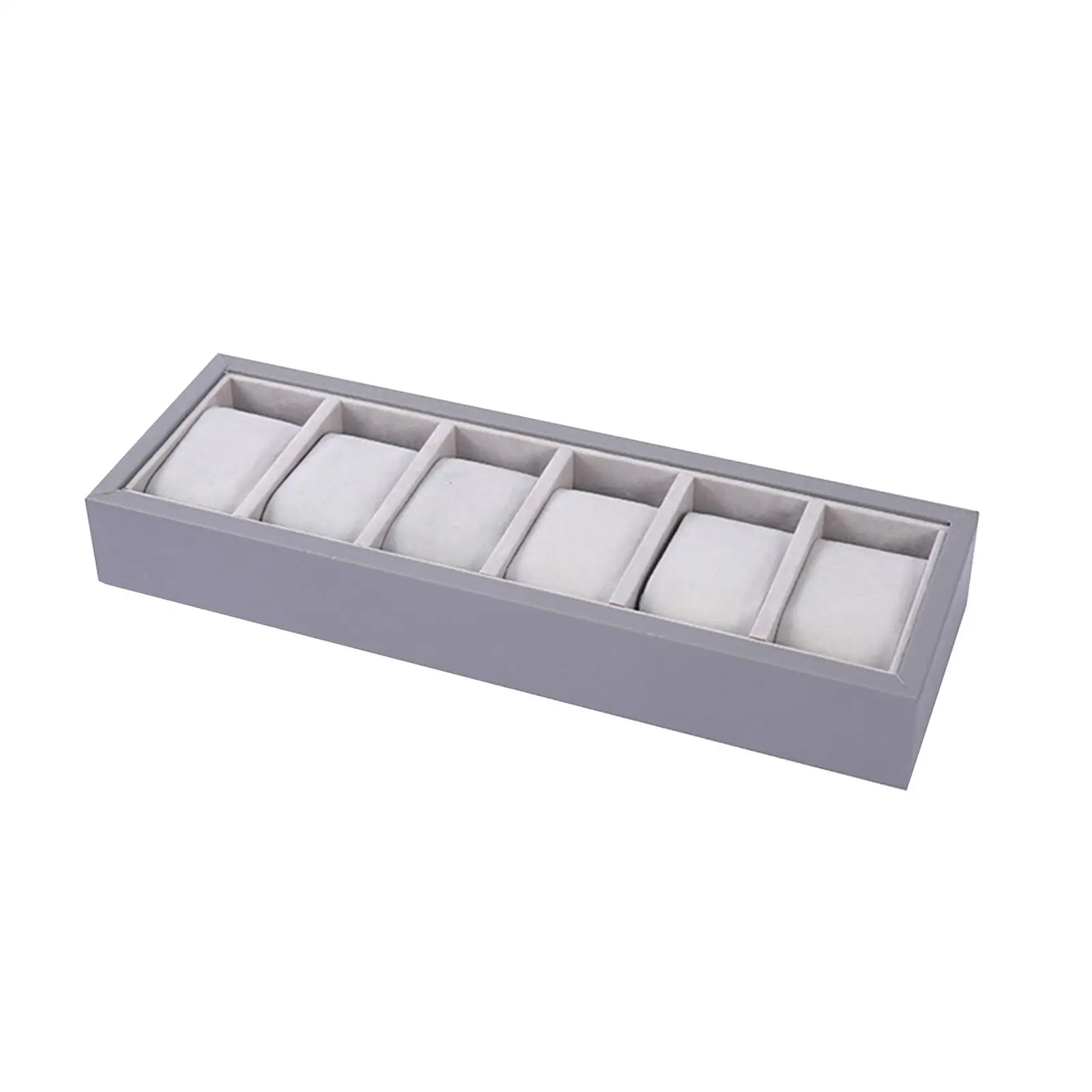 PU Leather Watch Organizer Tray Jewelry Display Case Storage Box with Compartments for Bracelet and Bangle Holder