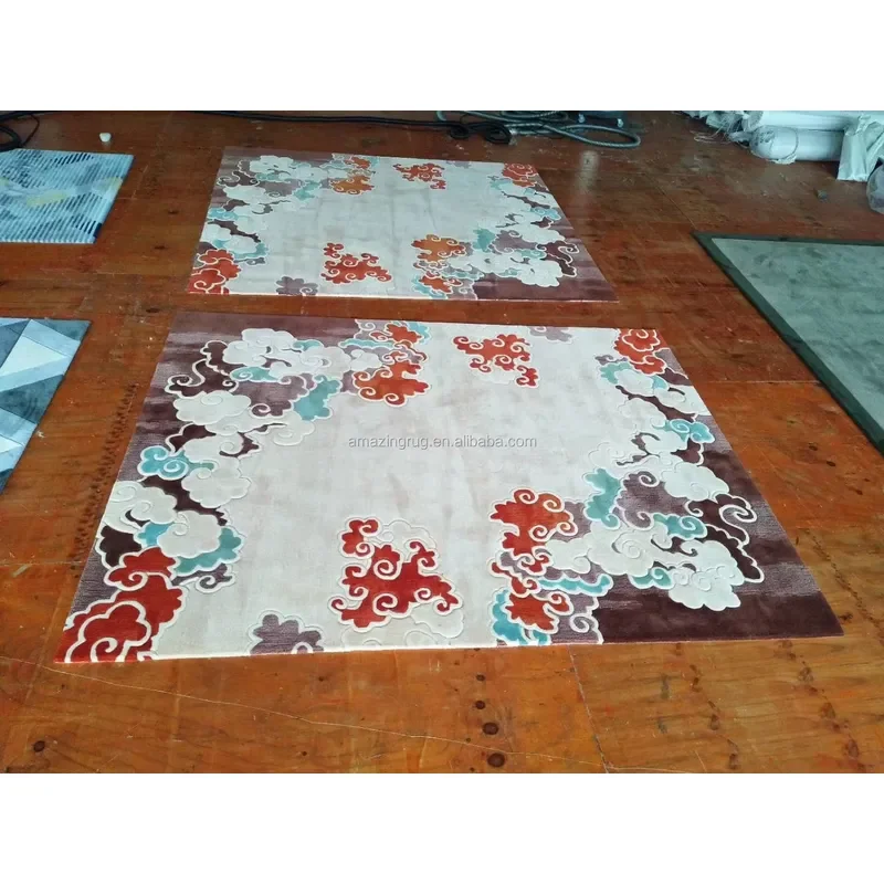 Chinese High Pile Nordic Hand Tufted Handmade Rug Wool Acrylic for Living Room