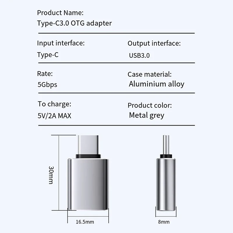 USB 3.0 To Type C OTG Phone Adapter USB A Type C Male To Micro Type C USB A Female Converter For Laptops Macbook Xiaomi Samsung