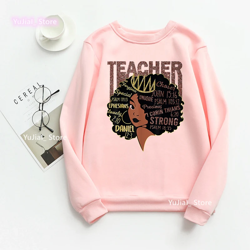 Teach Love Inspire Graphic Print Sweatshirt Women Teacher Life Hoodie Femme Long-Sleeved Winter Clothes Harajuku Coat