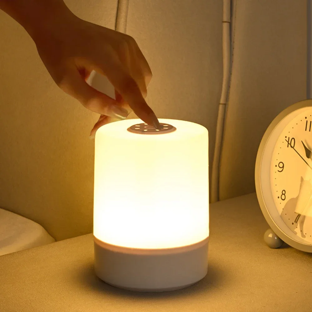 Rechargeable  Bedside Lamp 3 Colors Stepless Dimming Night Light Eye Protection  Bedroom Reading Table Lamp