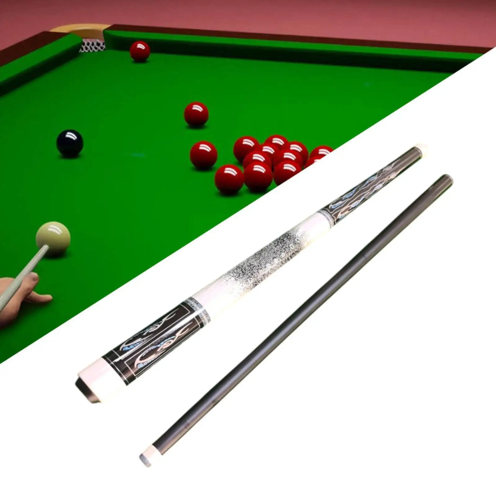 

Pool Cue Carbon Fiber Segmented Portable Professional Snooker Billiard Cue Stick for Adults Practice Competition