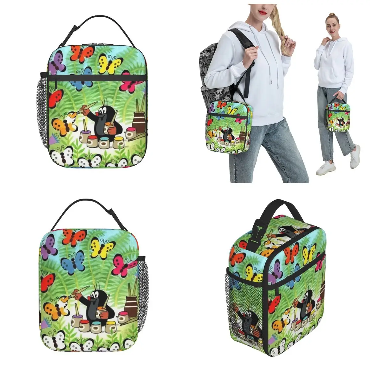 The Little Mole Krtek Anime Insulated Lunch Bag Large Meal Container Thermal Bag Lunch Box Tote Beach Travel Girl Boy