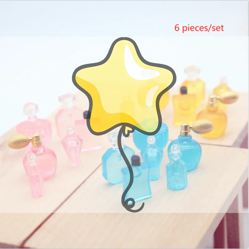 

Cute Simulation Perfume Six-piece Set Dollhouse Toys Miniature Models Ornaments Decor DIY Resin Accessories Kids Play House Toys
