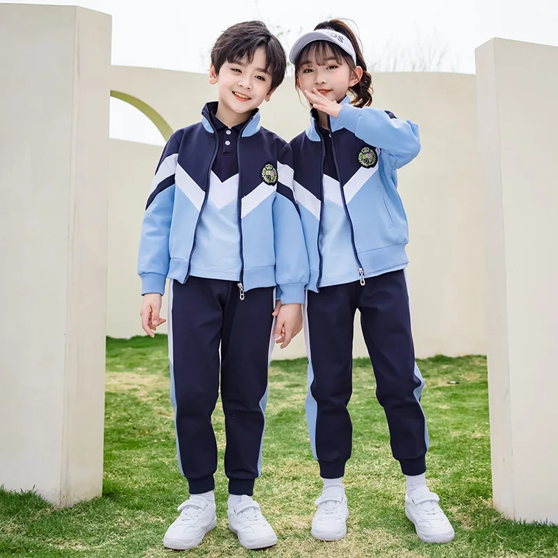 Customized primary school uniform set and outdoor sports wear,sports dress,campus style three piece set, kindergarten uniform