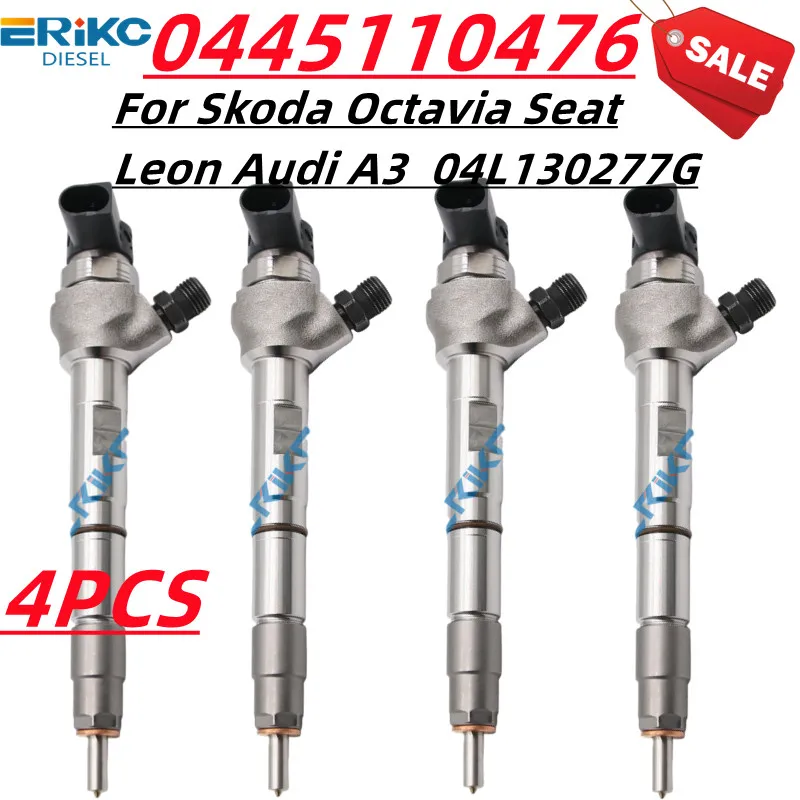 4pcs 0445110476 Common Rail Injector Nozzle 04L130277AJ For Bosch Skoda Octavia Seat Leon Audi A3 0986435241 04L130277G