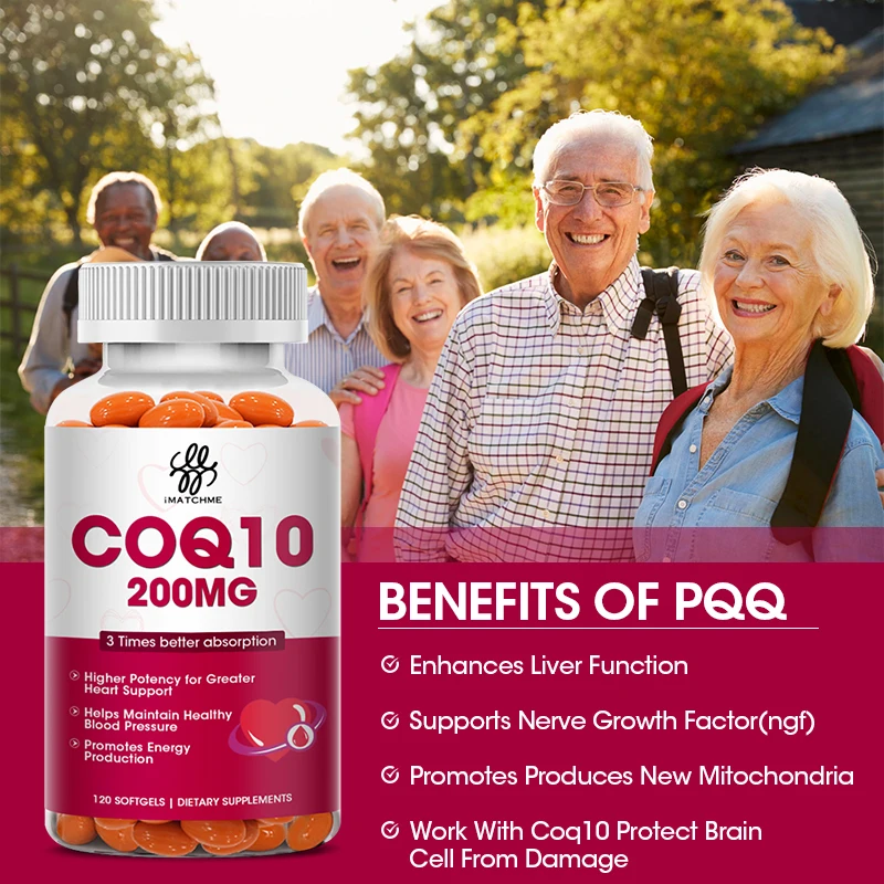 200mg Per Serving, COQ10 Supplement - Active Pyrroloquinoline Quinone, Bioavailable ZenPQQ & Mitochondrial, Non-GMO For Adult