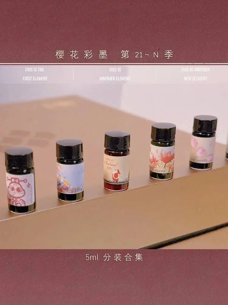 

Чернила Yunjingtang, бутылка для тестовой упаковки образцов, 5 мл, цветные чернила, 2 бутылки/лот