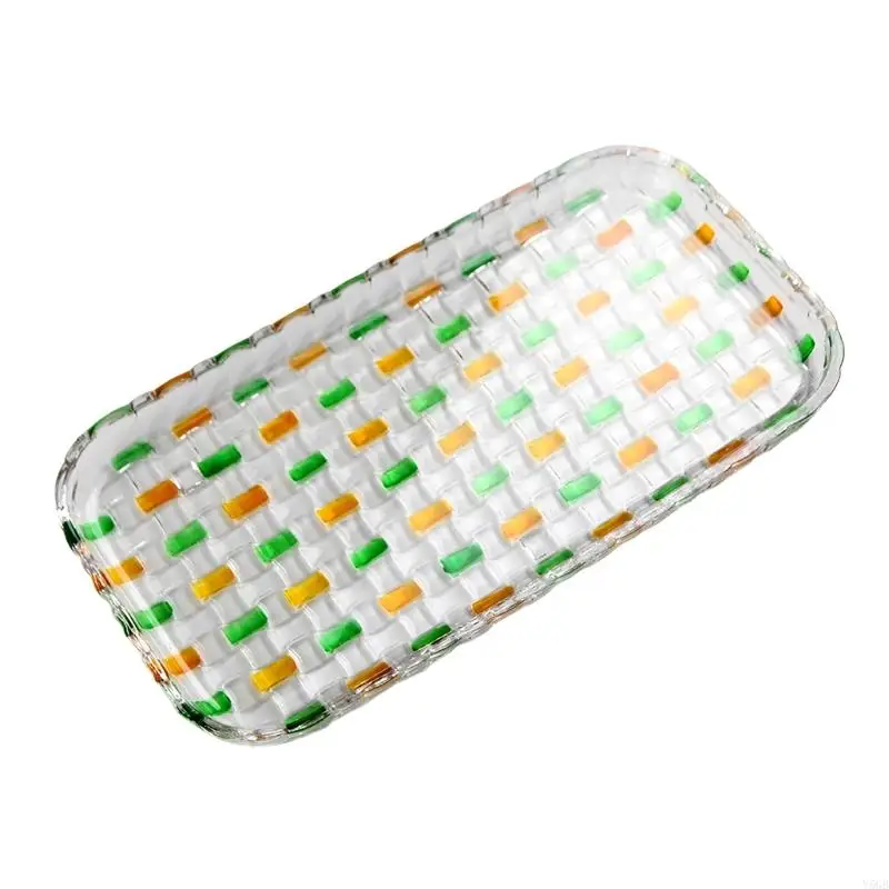 

Platter Clear Glass Serving Plate With Creative Woven Design For Fruits Candy And Small Dishes In Dining Room Y5GB