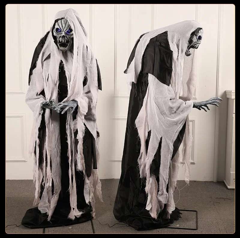 6.5ft high electric luminous sounding demon body can lift Halloween animated big ghost HOT SALES
