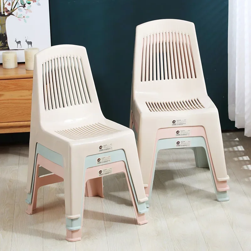 

Unique Breathable Hollow Design Plastic Chair Enhanced Comfort with Thickened Backrest Non-Slip Bathroom Shower Stool