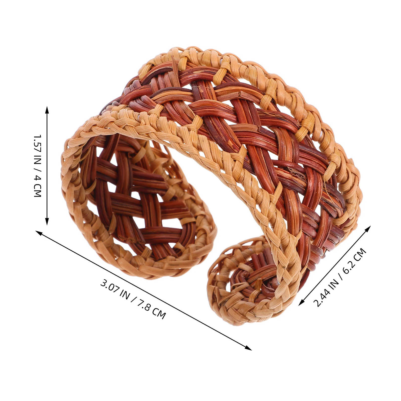 الروطان سوار المنسوجة يدويا القش الكفة الإسورة خمر البوهيمي نمط قابل للتعديل المنسوجة المعصم مجوهرات للنساء بيان الصيف