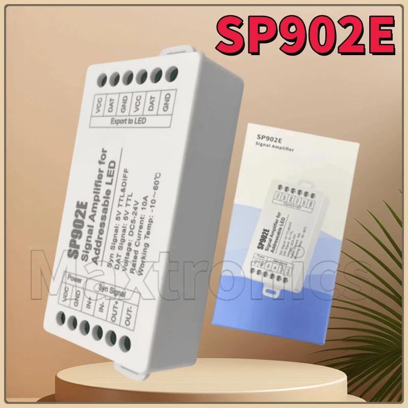 

SP902E SPI Signal Amplifier Repeater For WS2812 WS2811 WS2813 RGB Addressable IC Programmable Matrix Panel Light LED Pixel Strip