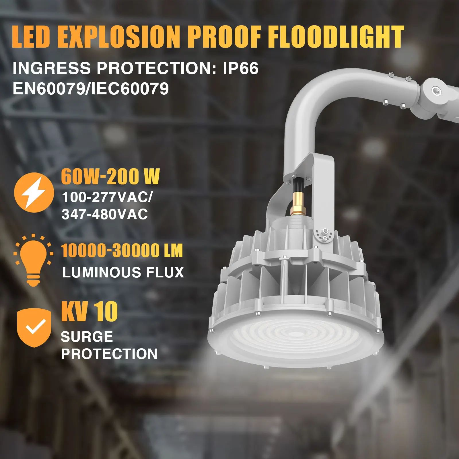 Commercial Aluminum Ip65 Waterproof Ex Proof Coal Mine Lamp Anti-glare Explosion-proof Light for Petrochemical Plants