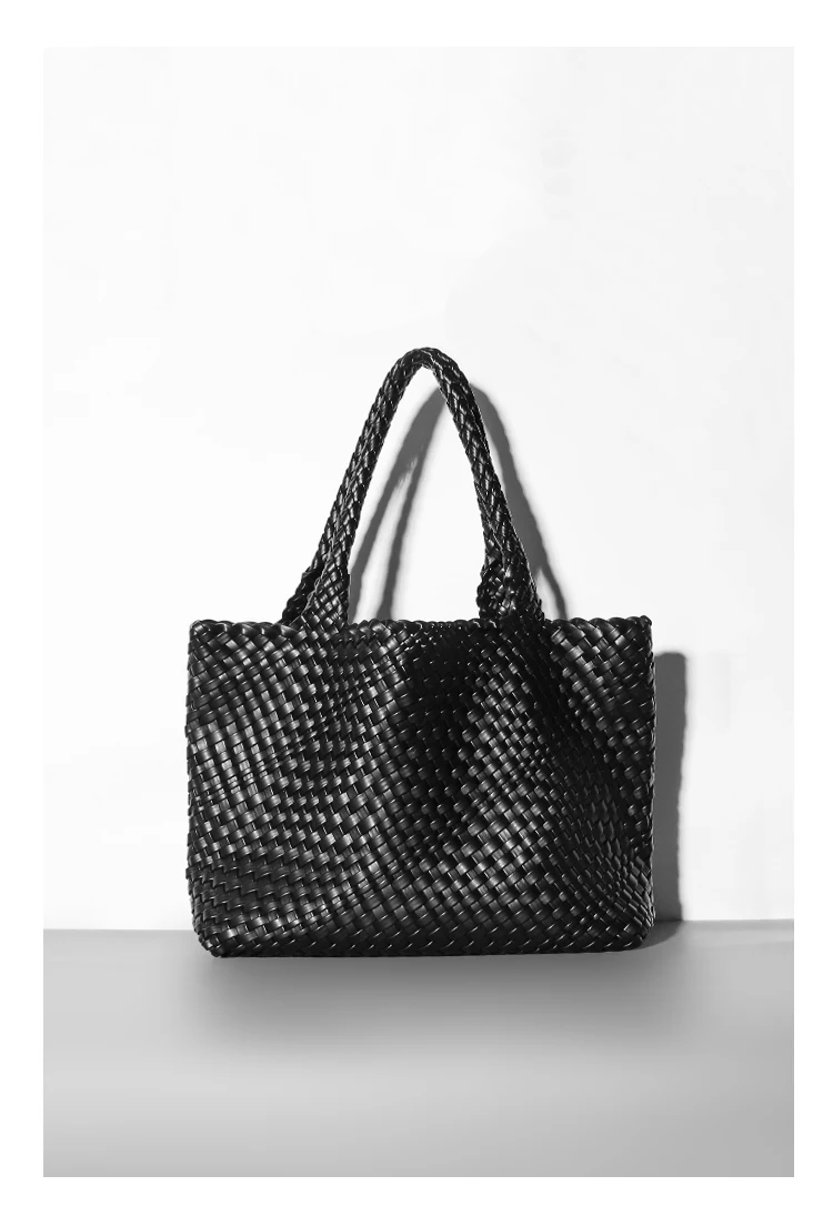 Große Kapazität Designer Stricken Mode PU Leder Damen Umhängetasche Handtaschen für Strand Reise Single-Shoulder Damen Tasche – Detail 18