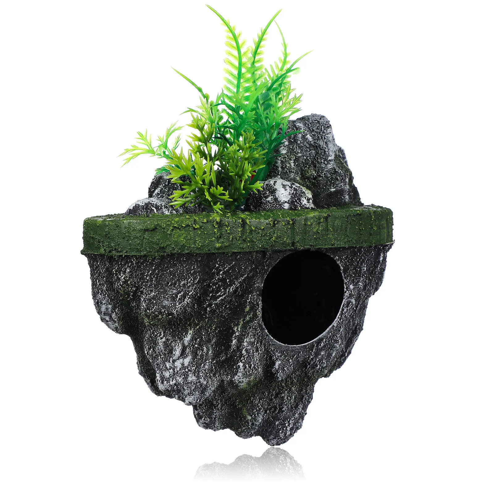 

Fish Tank Floating Stone Ornament High Simulation Resin Rock for Aquarium Landscape with Safe Hiding Cave and Tunnel