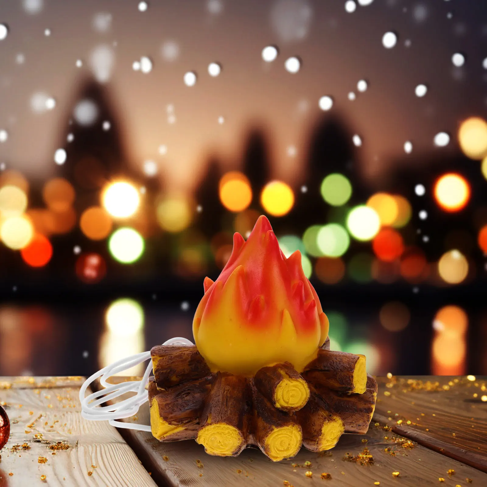 

Realistic Flame Effect LED Fake Campfire Night Light for Home Decor Outdoor Party Festive Touch Fake Campfire Night Light