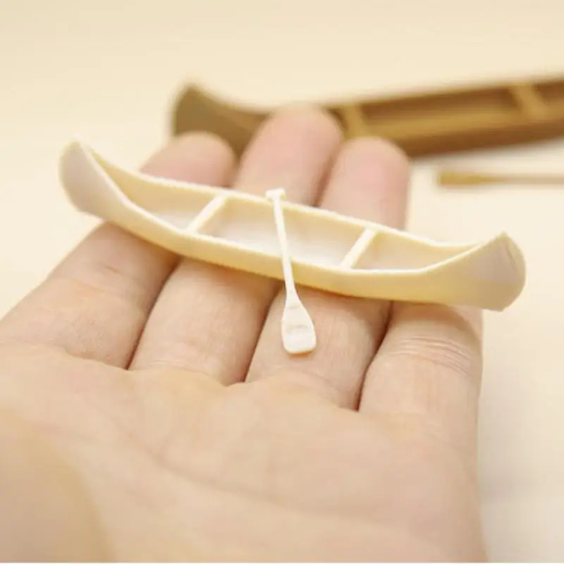 1 Set Office Desktop Figurines Canoe Ornament Dollhouse Plastic Sailing Boat Model Miniature Landscape Home Decoration