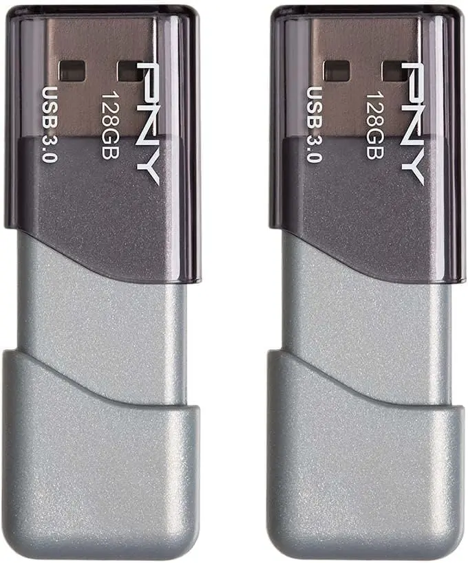 

USB-накопитель 3.0 на 128 ГБ, серебристый, комплект из 2 штук, с турбо-скоростью для быстрой передачи файлов и прочной конструкцией