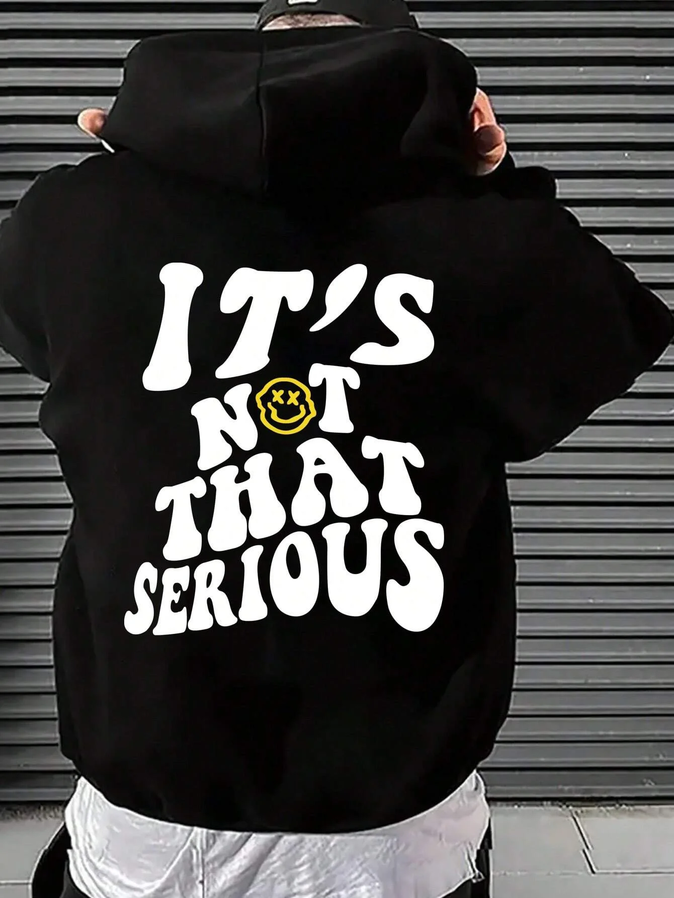 

2024 Hot Sale Men's Slogan Graphic Printed Casual Sport & Commute Versatile Letter Embellished Fleece Lined White Hoodie