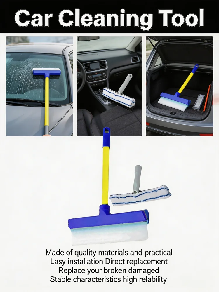 Car Window Squeegee Recyclable Silicone Single Ultrafine Fiber Cloth Cover Plastic Car Cleaning Tool Accessories Tools