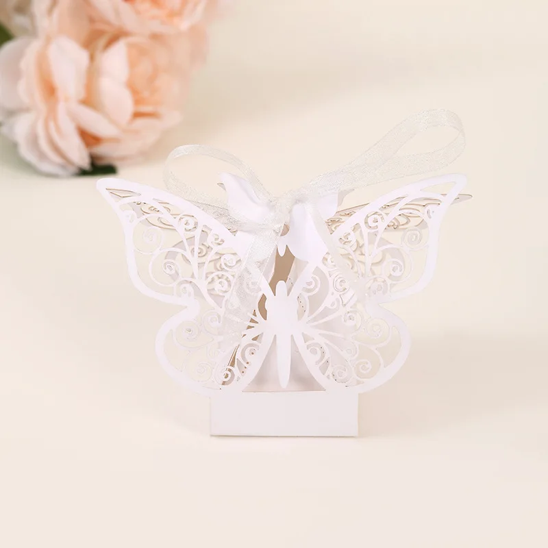 20/50 Stück Laser-Hohlschmetterling Geschenkboxen Hochzeit Süßigkeiten-Schokoladenbox Party-Gastgeschenke Geburtstag Hochzeitsdekorationen Box – Detail 8