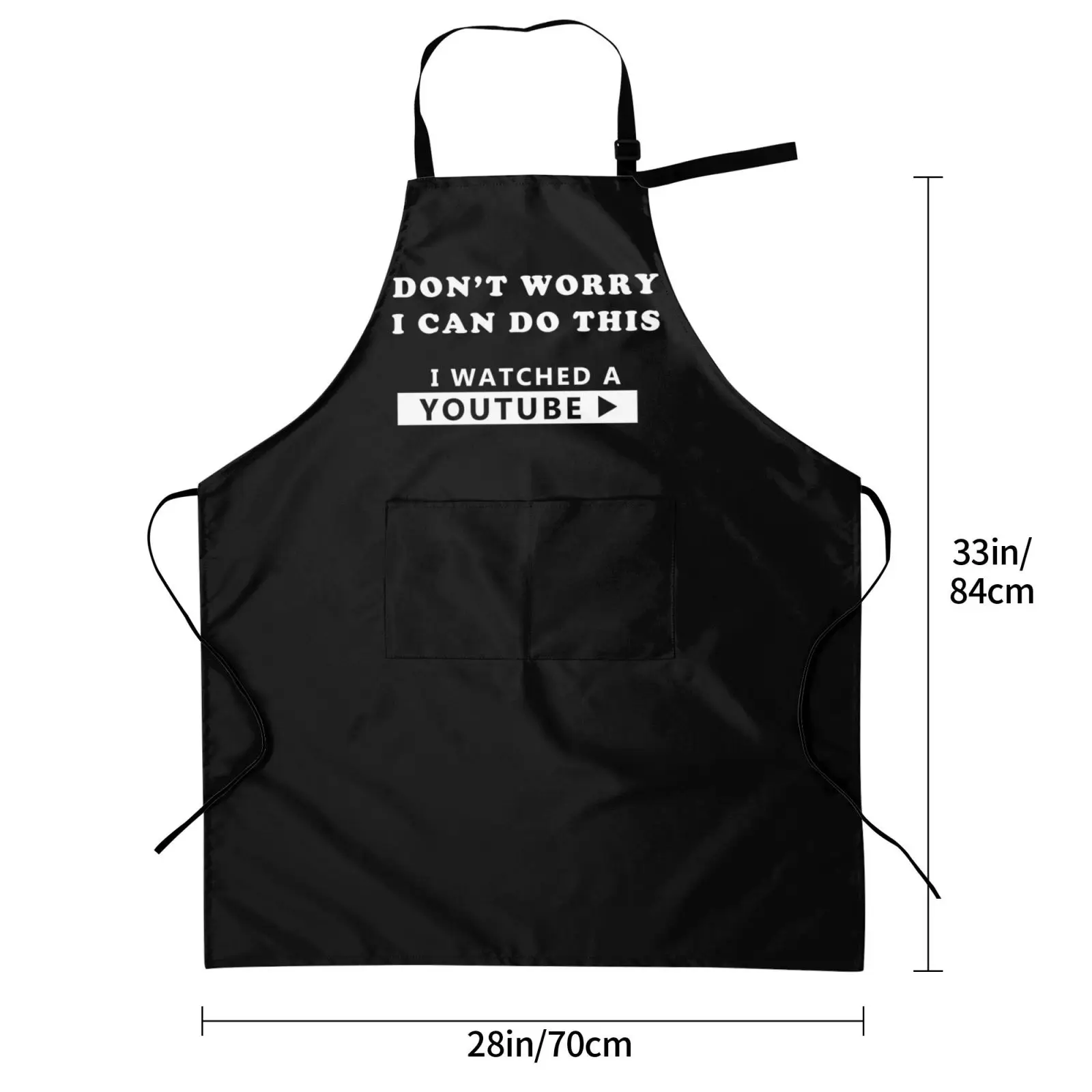 Funny Don't Worry I Can Do This Aprons for Men Women Creative Gifts for Mom BBQ Cooking Chef Apron with 2 Pockets Waterproof