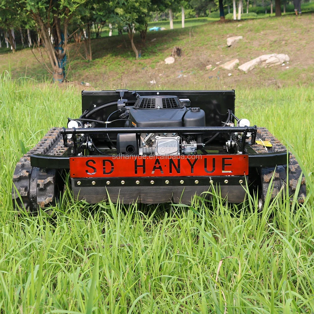 Hanyue 600mm Crawler Robot Gasoline Self Propelled Grass Cutter Garden Remote Control Lawn Mower For Sale