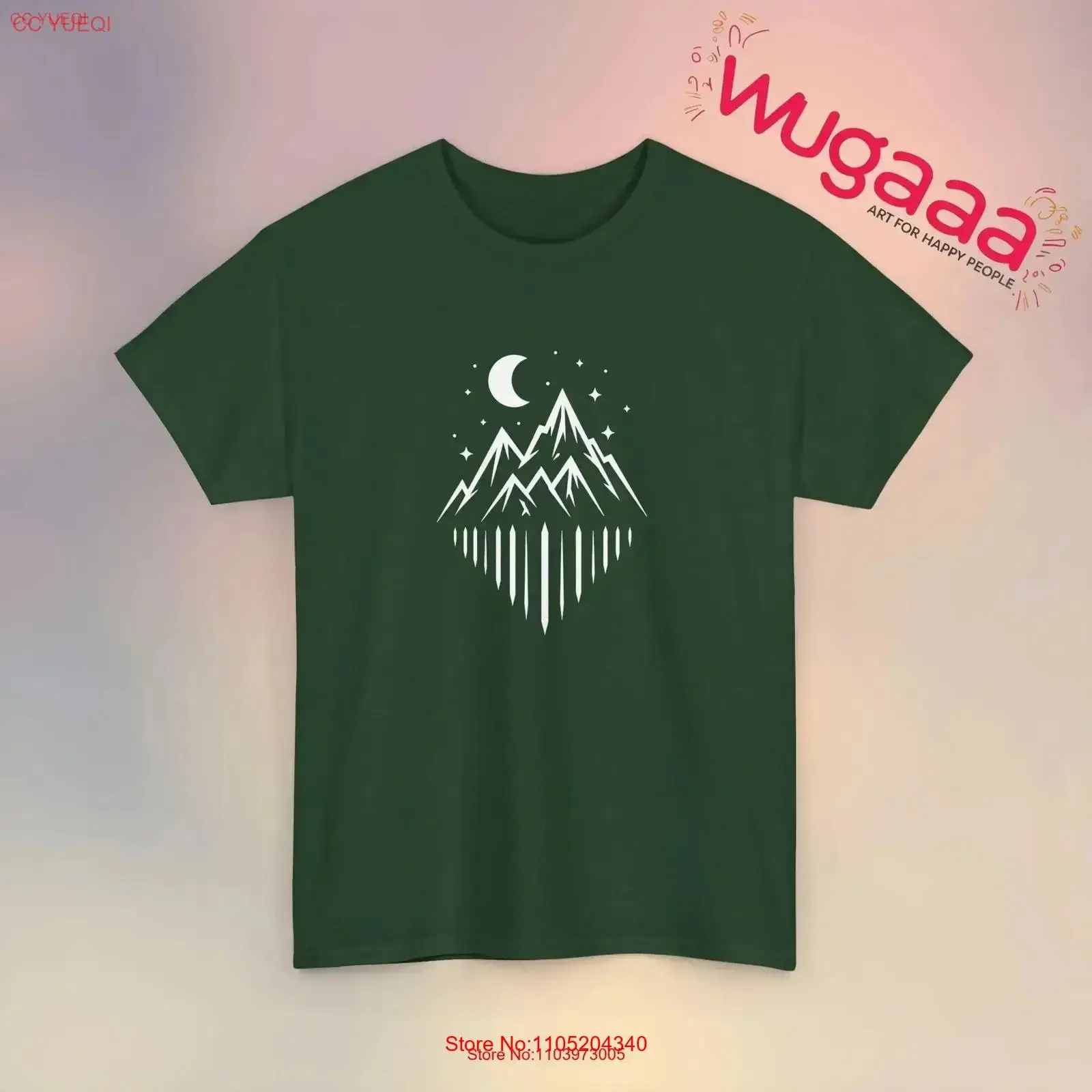 جبل القمر تي شيرت في الهواء الطلق مغامرة ليلة السماء المدى طباعة الطبيعة السماوية للمشي لمسافات طويلة خمر غسلها قليلا أوم #1