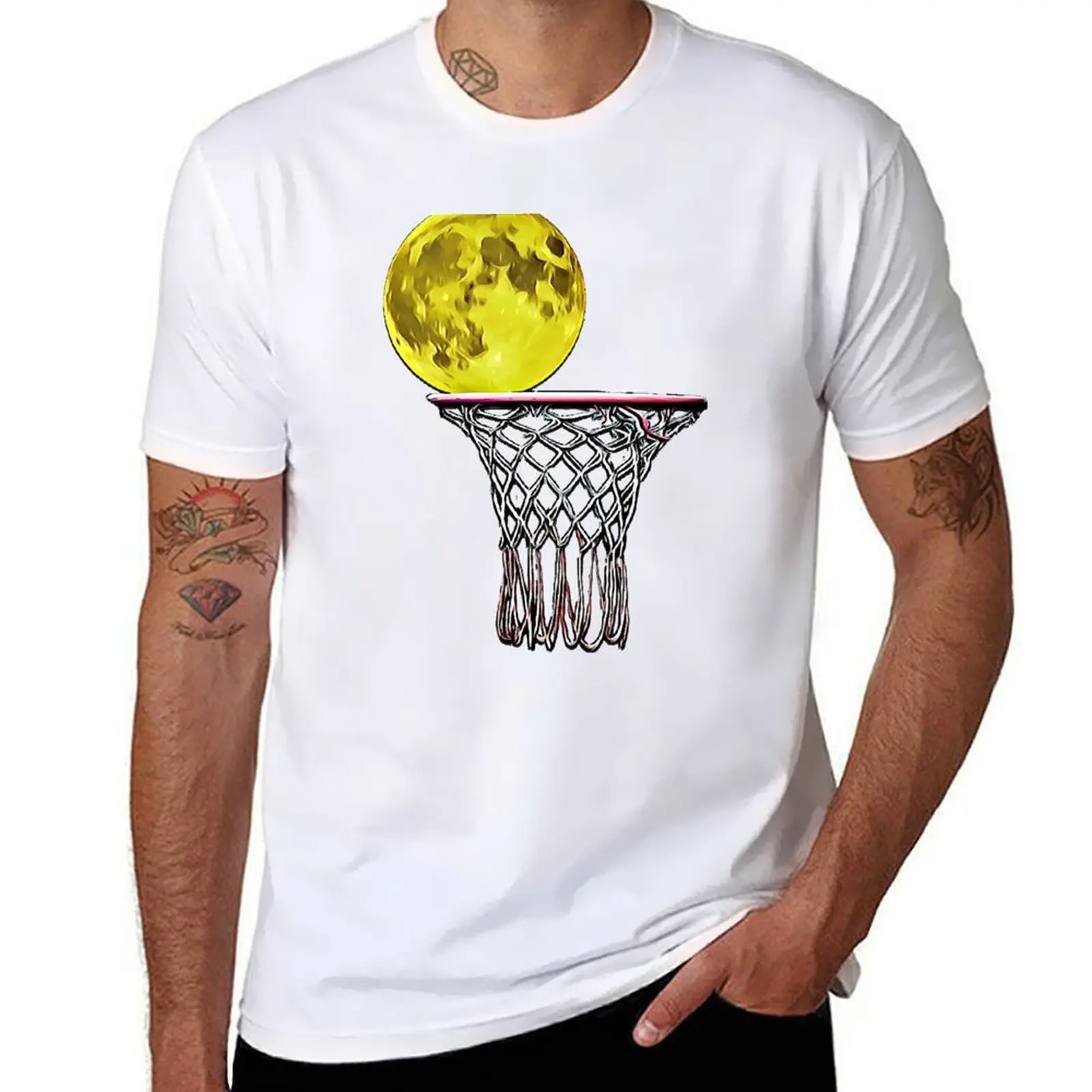 

Basketball Moon T-Shirt man t shirts cotton t shirts for man graphic tees T-Shirt