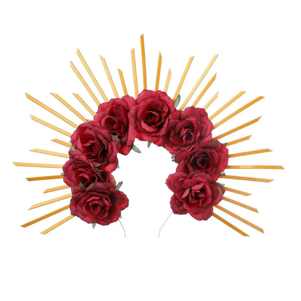 

Party Attire Halloween Goddess Halo Hair Hoop Artificial Flower Multiple Colors Goddess Crown Tiaras Headband Five-pointed Star
