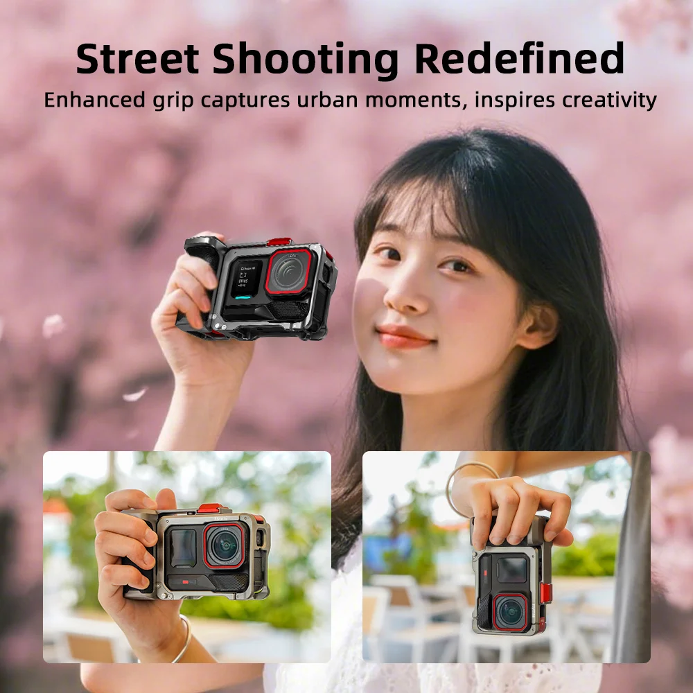 For Insta360 Ace Pro/2 Camera Grip Holder Portable Quick-Release Bracket Cage Grip Shutter Kit Hand Frame Aluminum Alloy Shell - Image 4
