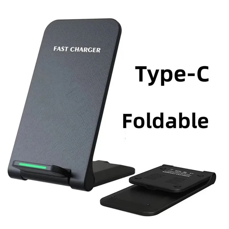 Foldable Wireless Charger Stand Pad for iPhone 17 16 15 14 13 Pro Max Samsung Phone Holder Induction Fast Charging Dock Station
