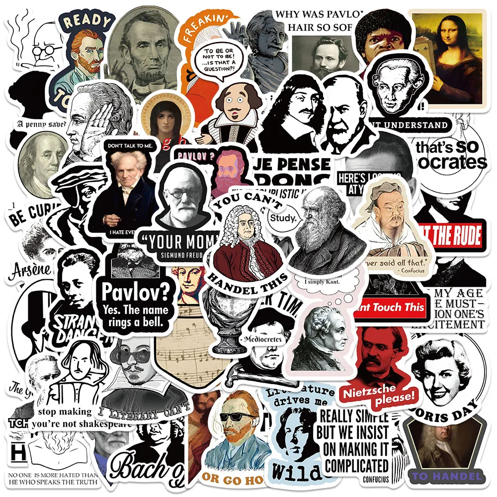 50pcs Interesting Celebrities World Famous Figures Stickers Funny DIY Graffiti Decals For Laptop Luggage Skateboard Cars Sticker