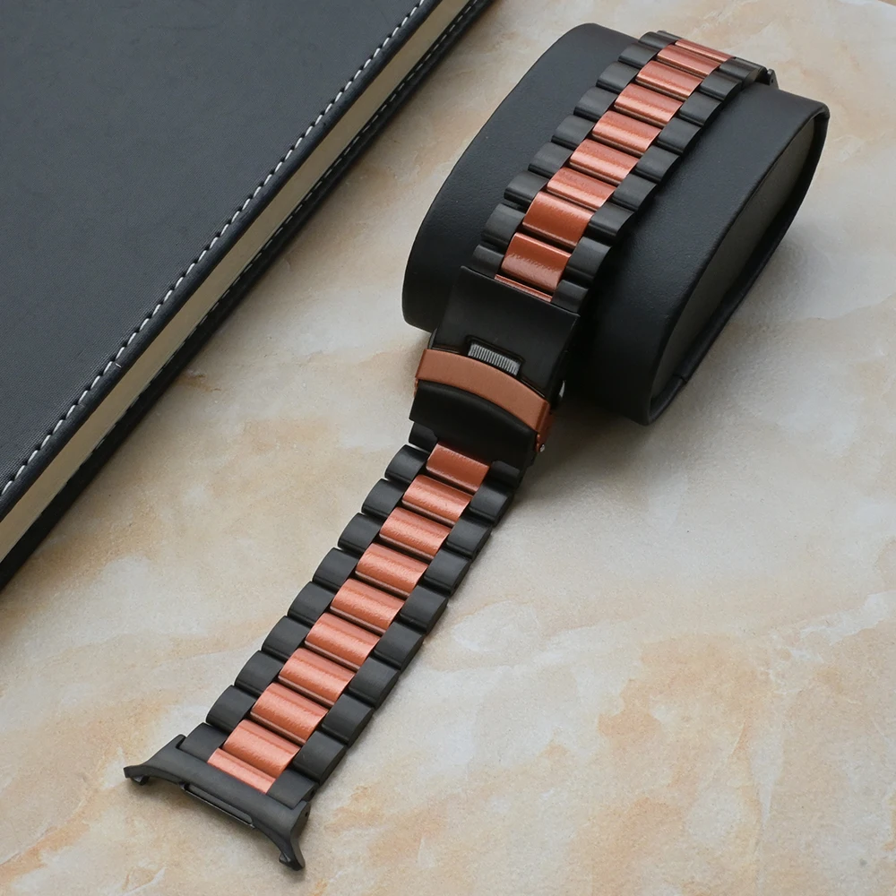 

Black Orange Stainless Steel Band for Samsung Galaxy Ultra 47mm Luxury Metal Strap for Samsung Galaxy Ultra Watchband Bracelet