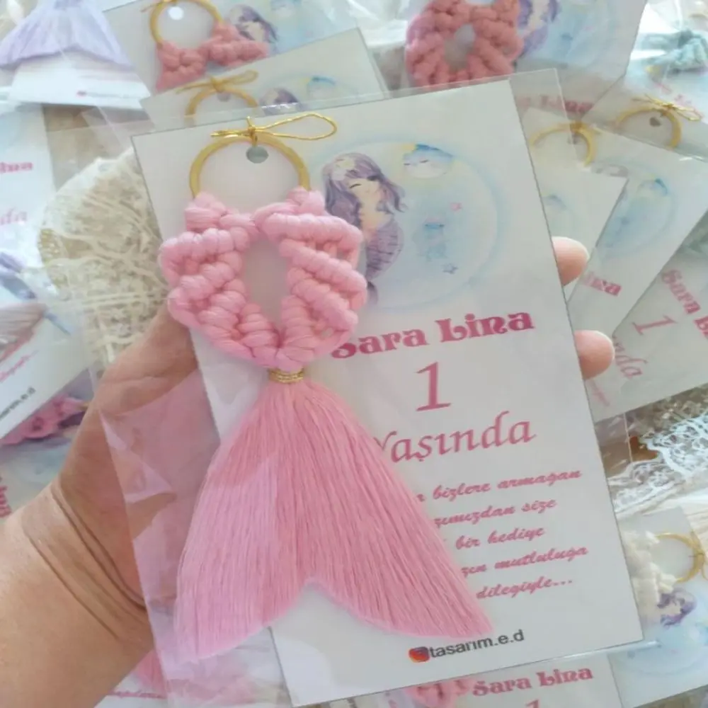 Handmade İsme Special Card Macrame Keychain 50 PCs DÜĞÜN APRIL NİKAH PARTY you have Any Kind Of Organization And At the Event With You