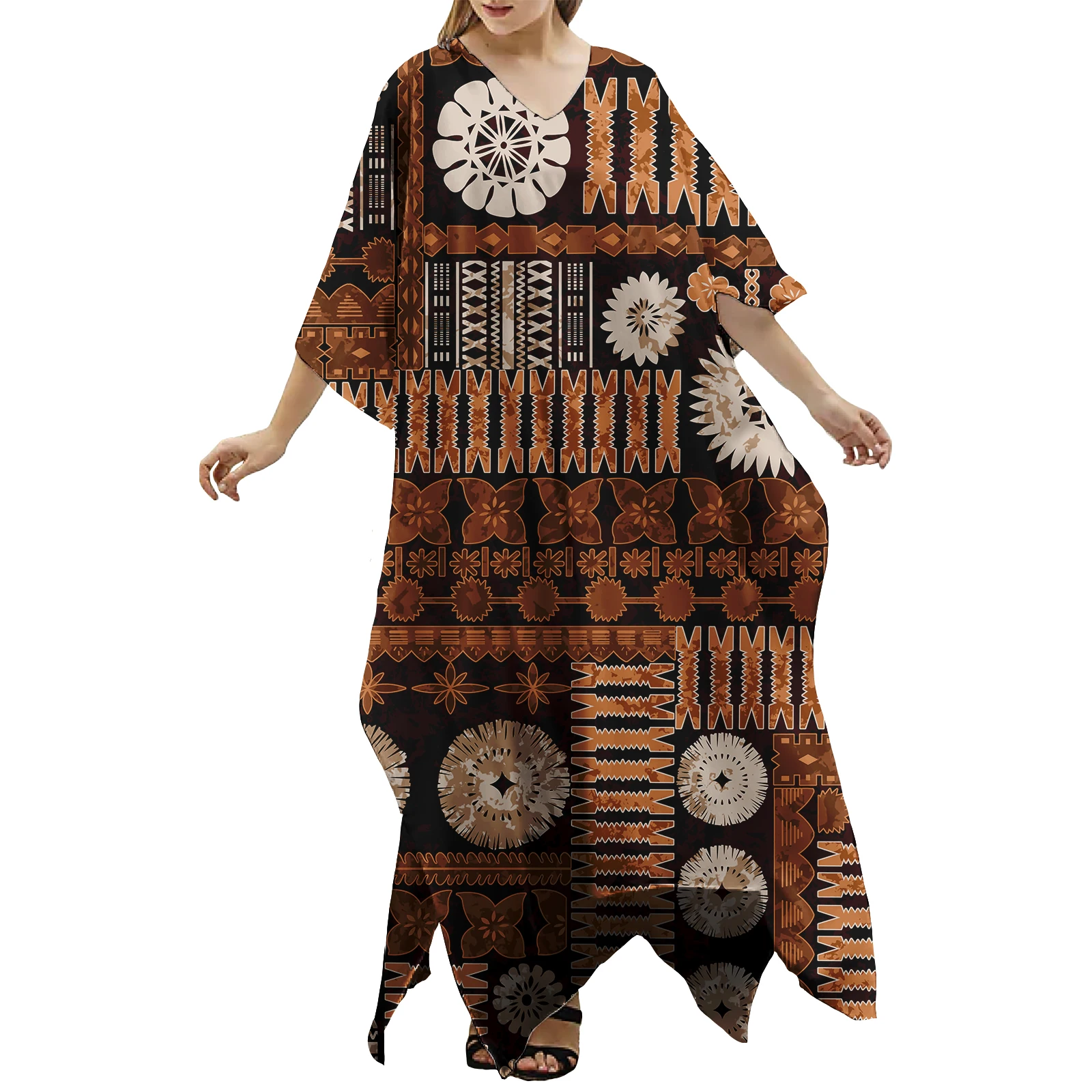 

New Design Custom Polynesian Tribal Dress Plus Size Elegant Women Evening Party Dresses Tonga Fiji Female Adult Beach Wear