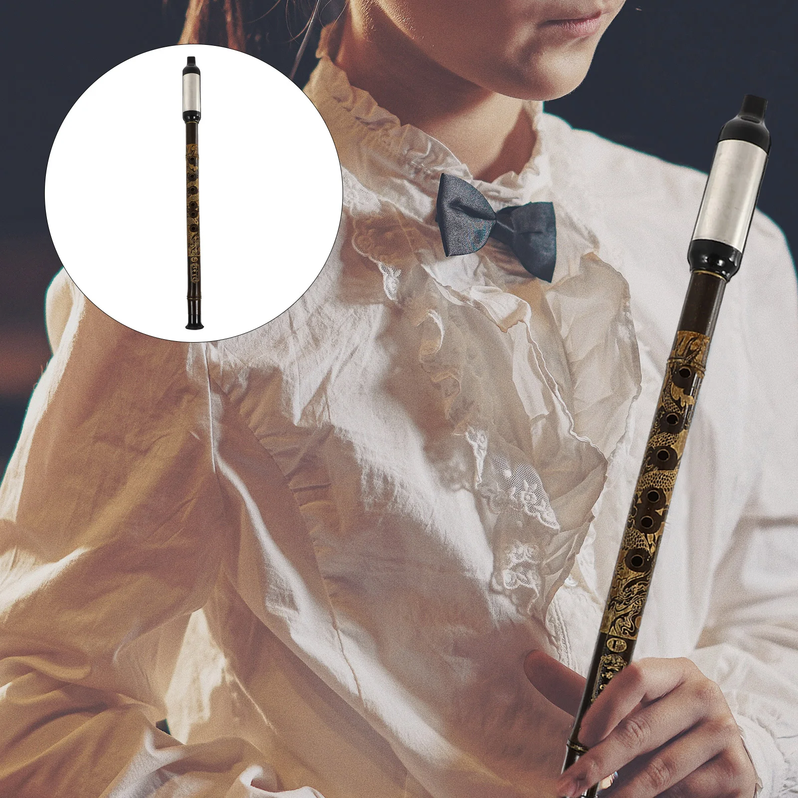 Wind Instrument Cucurbit Bau Flute Chinese Ethnic Vertical Bawu Natural Coffee Alloy Reed Toddler Musical Instruments