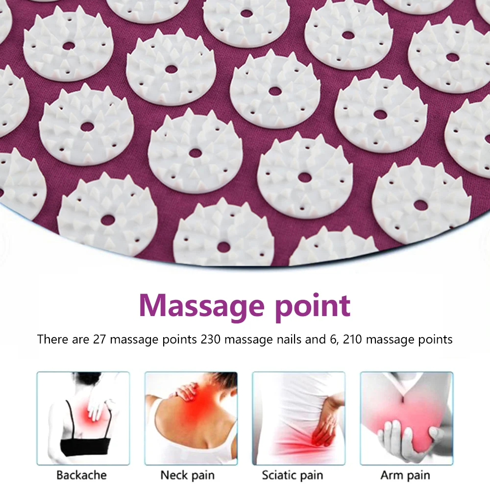 NEW Massager Cushion Massage Yoga Mat Acupressure Relieve Pain Stress Back Body Pain Spike Mat Acupuncture Mat and Pillow Set