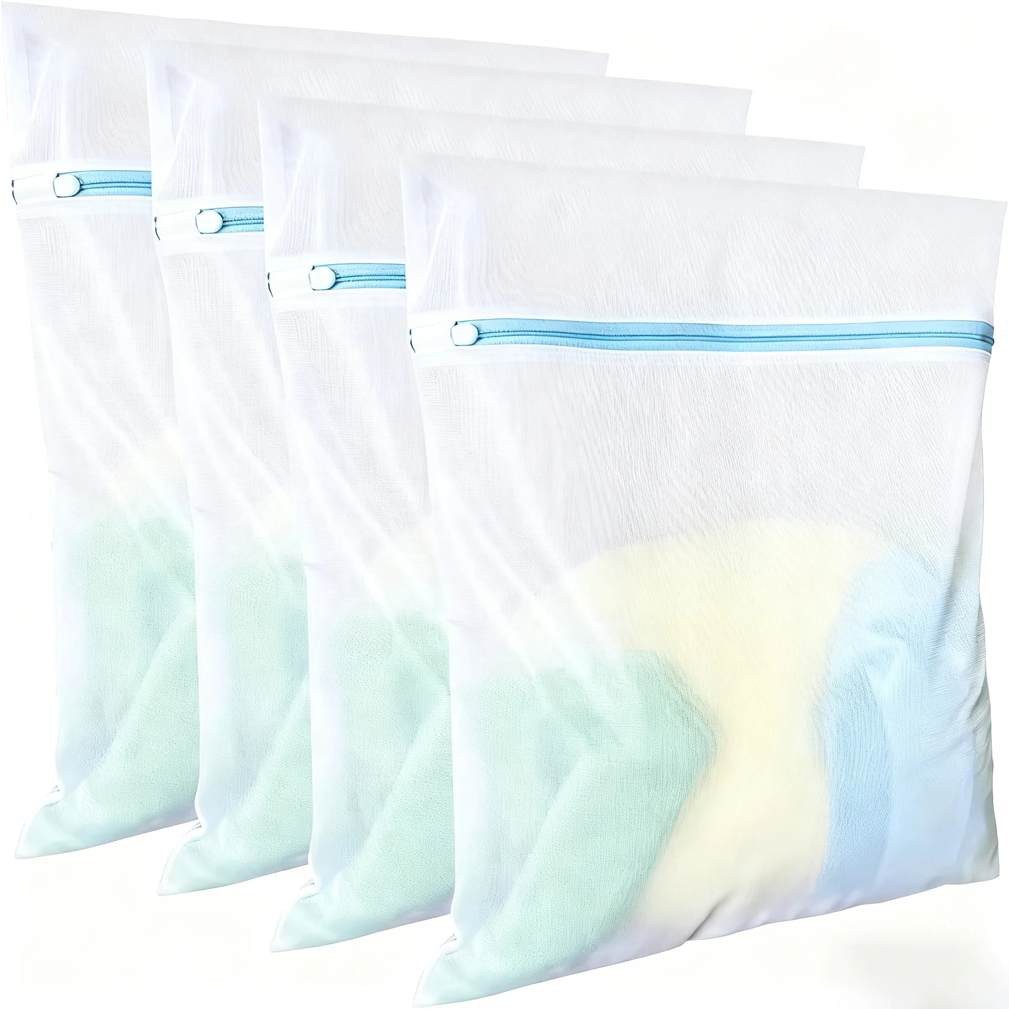Juego de bolsas de lavandería de malla fina, lencería delicada, bolsas de lavado de camisa, lavado a máquina, bolsas protectoras de ropa antideformación, 3/4 Uds.