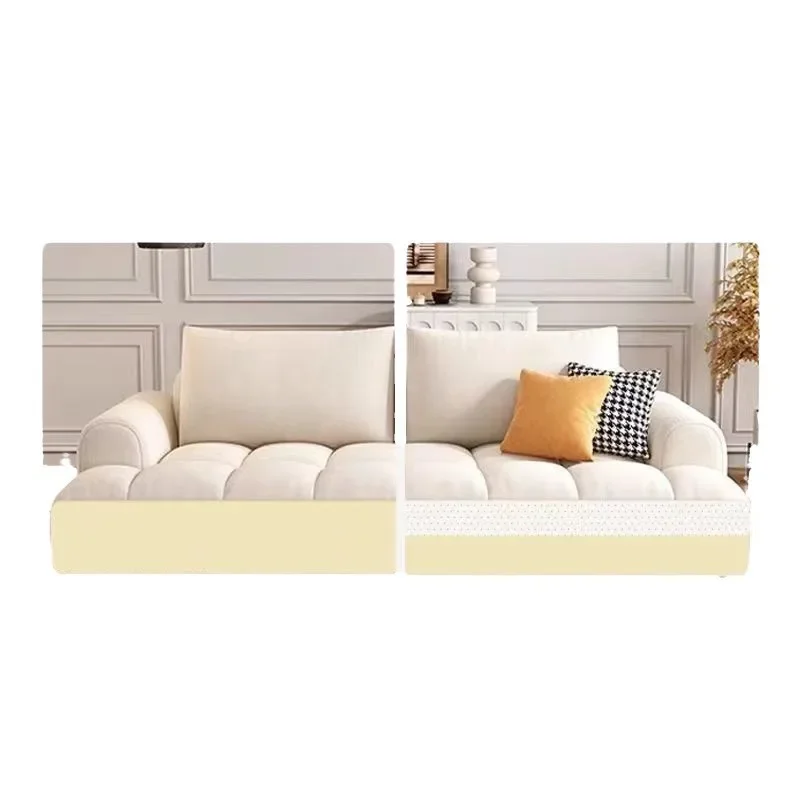 

Light luxury sofa, modern simple straight row puff sofa, home living room