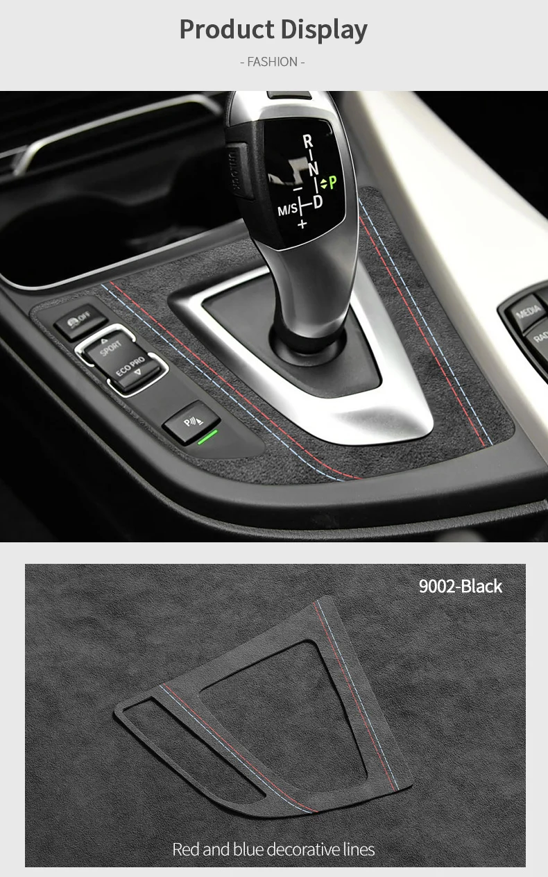 Für BMW 3 4 Serie F30 F34 F32 F33 F36 Hergestellt aus Alcantara Getriebe Shifter Panel Abdeckung Trim Aufkleber Auto Innen Tuning Zubehör – Detail 7