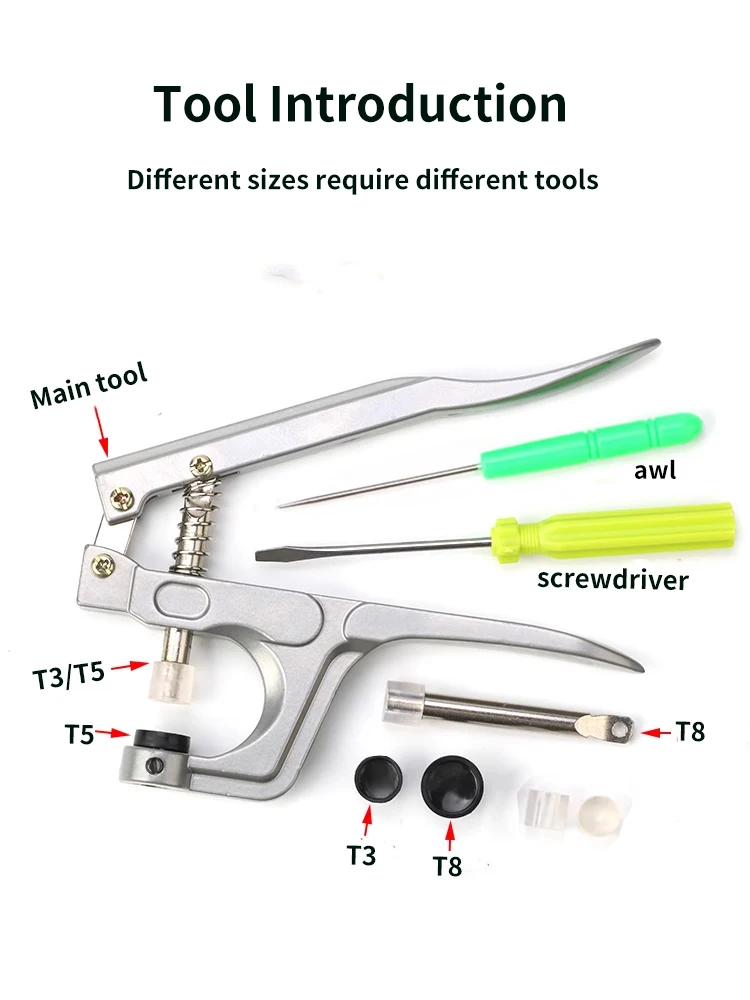 100/150 pz T3 T5 T8 resina Snap Poppers a forma di U chiusura a scatto pinze bottoni Kit bottoni bottoni di stoffa fai da te strumento per cucire e