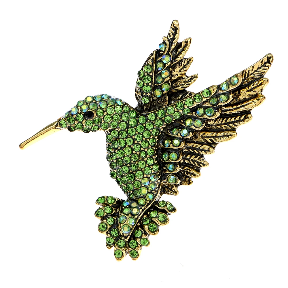 Cindy xiang colorido strass beija-flor broches para mulheres animal pino coreia acessórios de moda casaco de inverno festa jóias