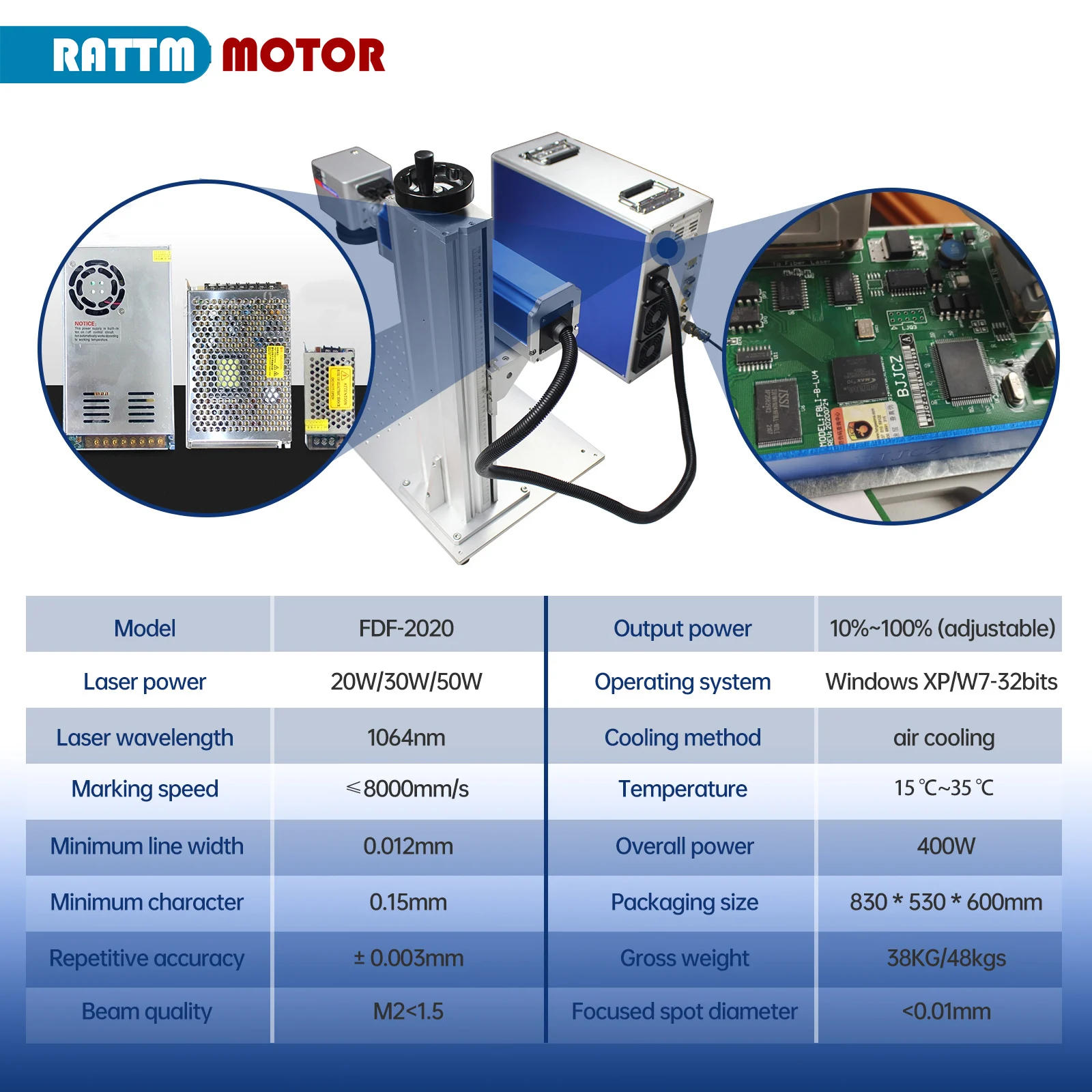 Raycus 20w/30w/50W JPT M7 MOPA 60W Fiber Laser Marking Machine Engraving on Metal for Jewelry Steel Ring Laser Carving