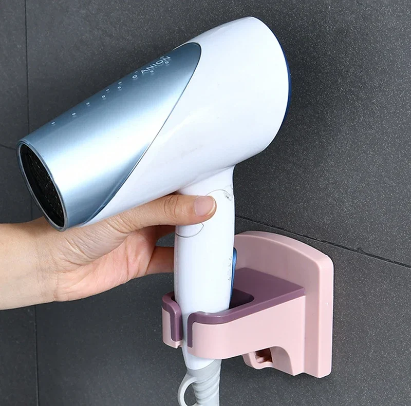 Wall-mounted Hair Dryer Holder Bathroom Hairdryer Hook Home ABS Storage Shelf