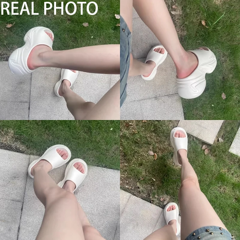 Comfort EVA Chunky Platform Lightweight Slippers Women Soft Thick Bottom Non Slip Beach Slippers Woman Height Increase Sandals image 4
