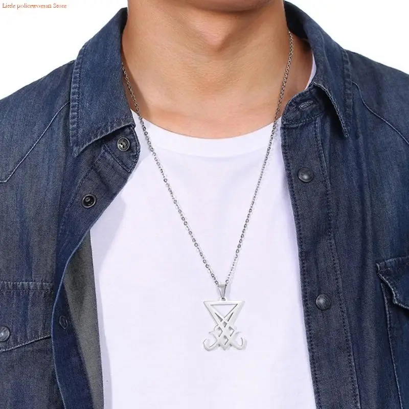 F92D Satan Symbol Necklace of Necklace Hip Hop Fashion Pendant Chain